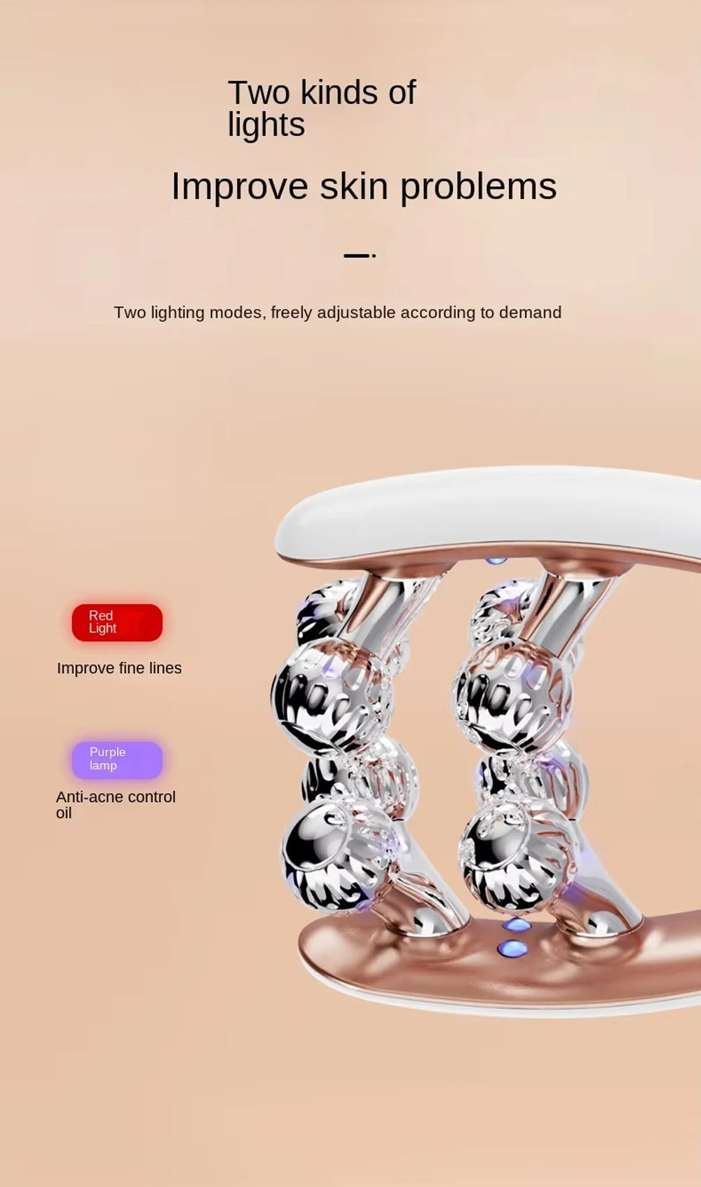 Microcurrent Facial Massager with 3D Roller Neck and Face Slimmer Rechargeable Double Chin Reducer V face Lift Device