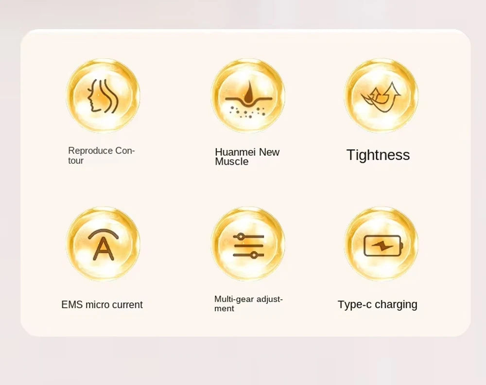 Microcurrent Facial Massager with 3D Roller Neck and Face Slimmer Rechargeable Double Chin Reducer V face Lift Device