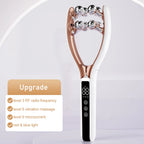 Microcurrent Facial Massager with 3D Roller Neck and Face Slimmer Rechargeable Double Chin Reducer V face Lift Device