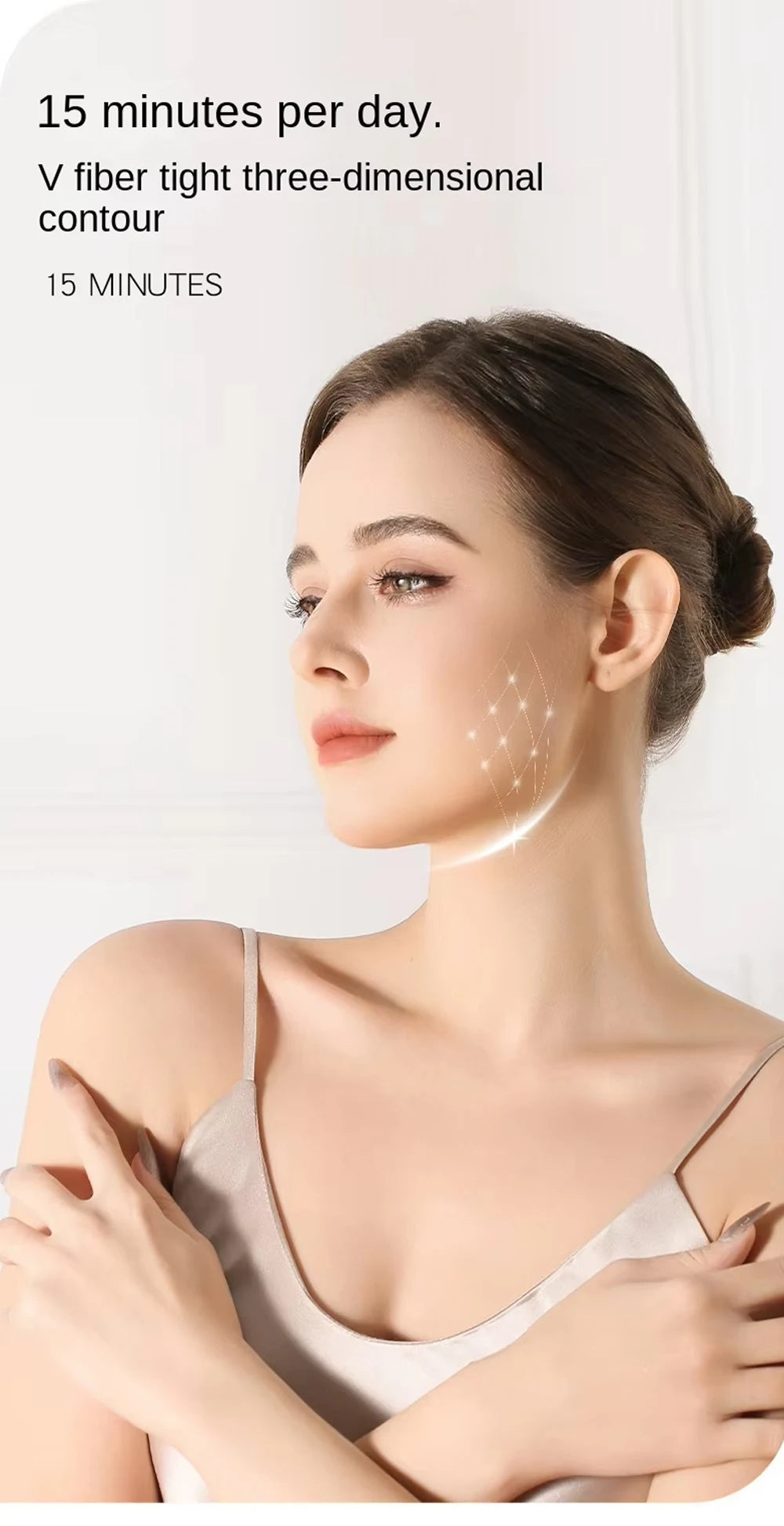 Microcurrent Facial Massager with 3D Roller Neck and Face Slimmer Rechargeable Double Chin Reducer V face Lift Device