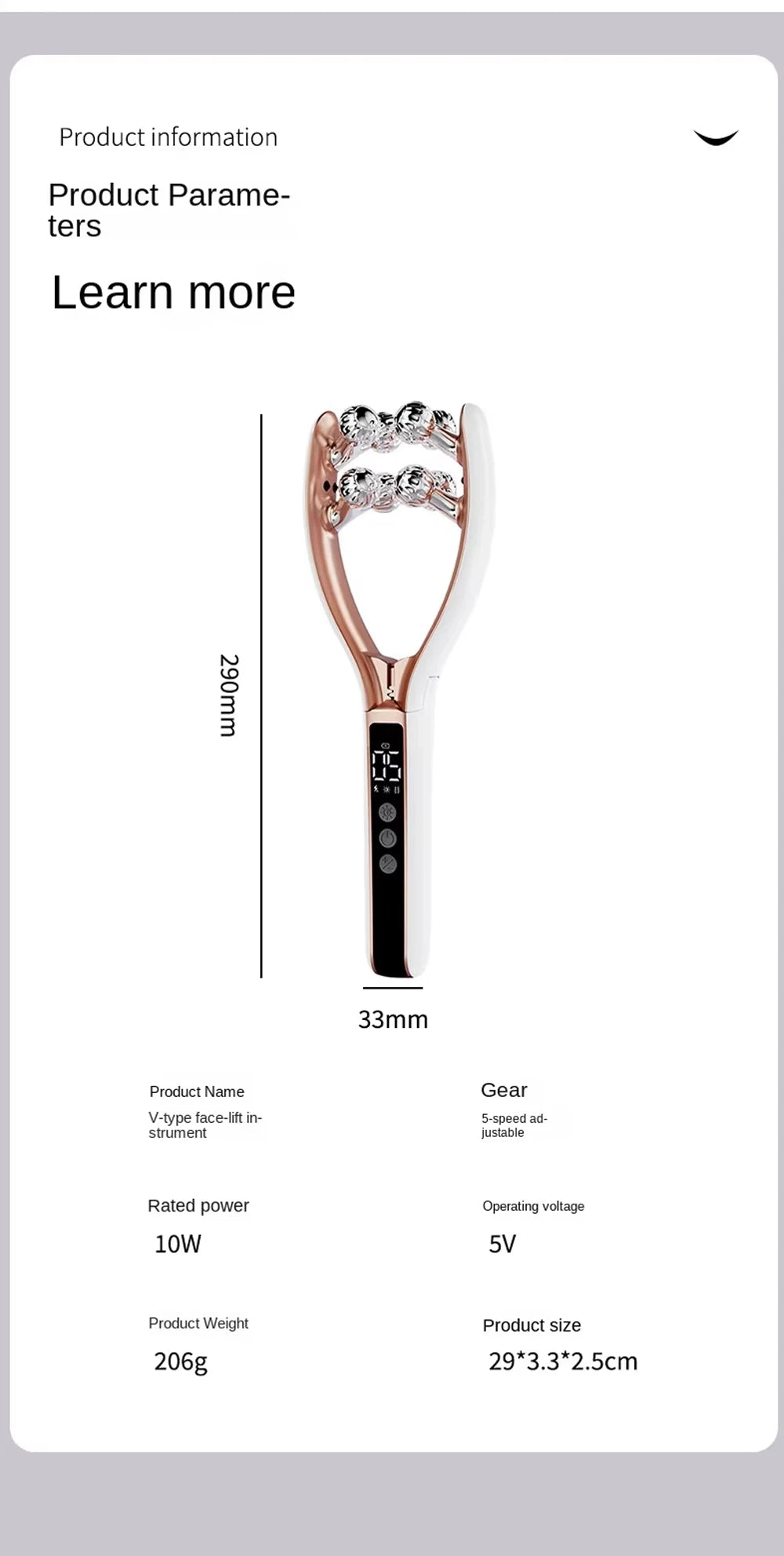 Microcurrent Facial Massager with 3D Roller Neck and Face Slimmer Rechargeable Double Chin Reducer V face Lift Device