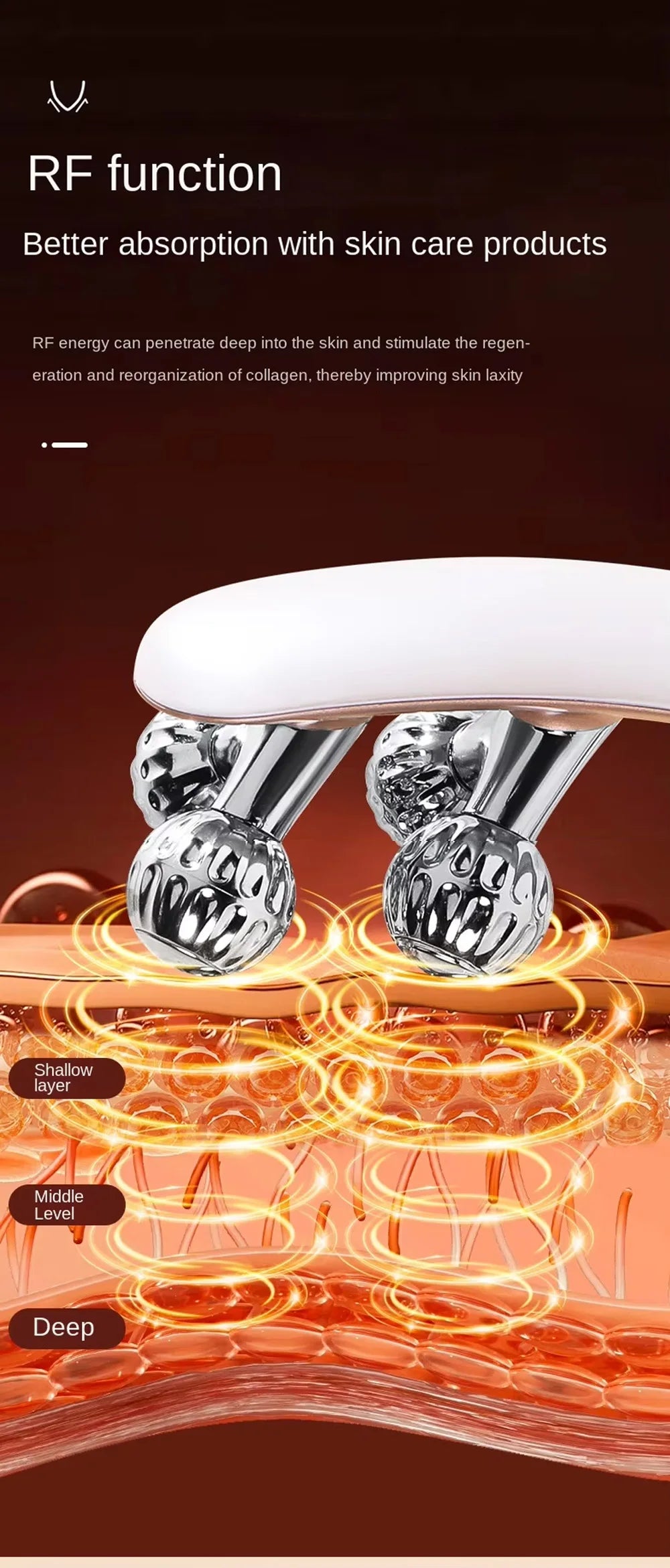 Microcurrent Facial Massager with 3D Roller Neck and Face Slimmer Rechargeable Double Chin Reducer V face Lift Device